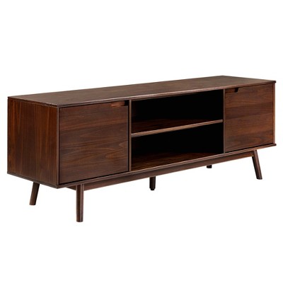 Solid Wood Mid-Century Modern TV Stand for TVs up to 80" - Saracina Home