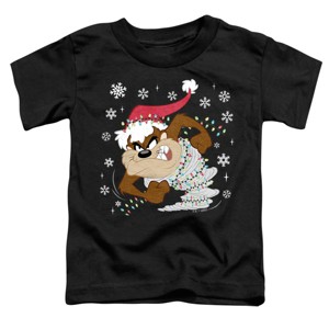 Toddler Boys' Looney Tunes Taz Christmas Lights T-Shirt - 1 of 4