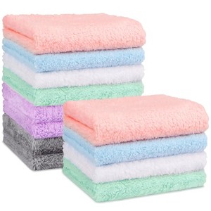 Baby Washcloths 24-Pack(7''x9''), Microfiber Coral Fleece Baby Towels, Super Soft and Absorbent Wash Cloths for Newborns - 1 of 4