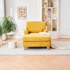 Oversized Chaise Lounge Sleeper Sofa Couch Upholstered Accent Chair, Mid-Century Modern, White/Yellow/Gray/Blue-ModernLuxe - 3 of 4