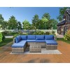8 Pieces Outdoor Patio Sofa Sets All Weather Weaving Sectional PE Rattan Wicker Patio Conversation Set w/ Storage Table - 2 of 4
