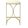 HomeRoots 24" Off White And Gold Faux Leather And Iron Backless Counter Height Bar Chair - 4 of 4
