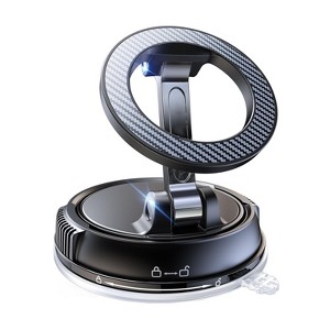 Itopfox Car Phone Holder with 360° Rotation & 2400gf Magnetic Force, Strong Suction Mount for iPhone 17/16/15 & MagSafe Devices, Carbon Fiber Design - 1 of 4