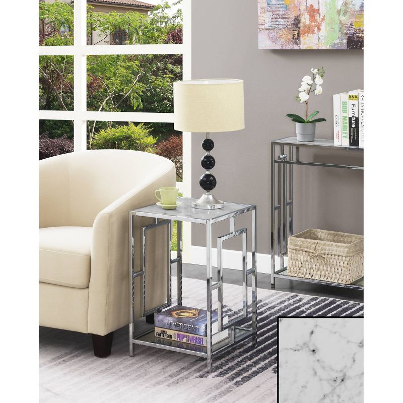Town Square Chrome End Table with Shelf - Breighton Home, 2 of 8