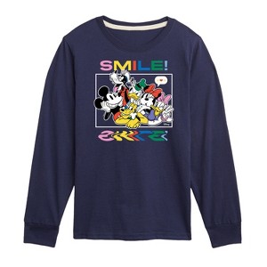 Boys' - Disney - Mickey, Minnie, Goofy, Donald Duck, Daisy & Pluto Photo Long Sleeve Graphic T-Shirt - 1 of 4