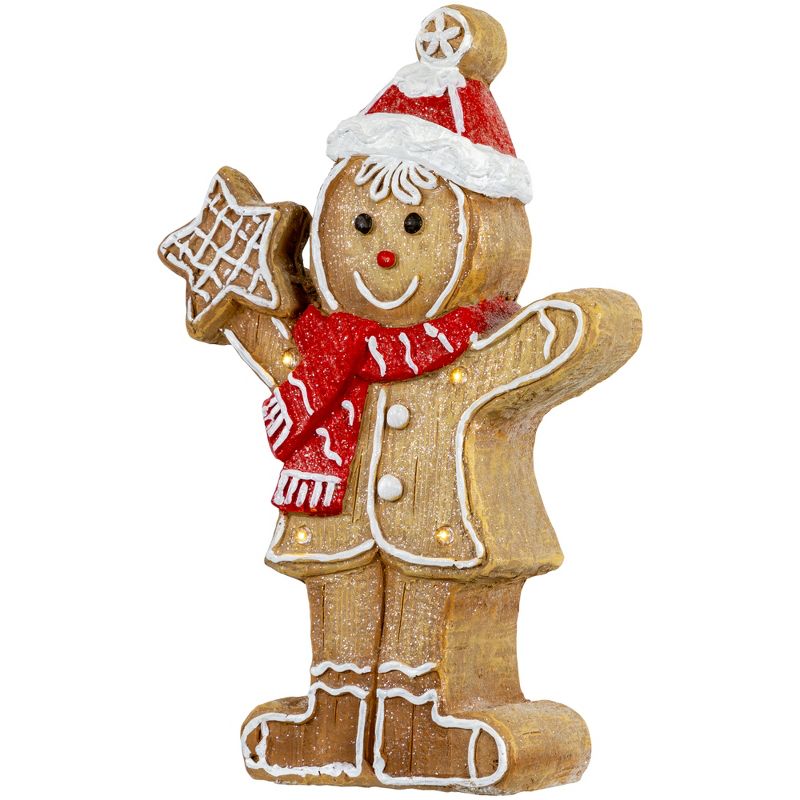 Northlight 15.5" LED Lighted Gingerbread Boy with Star Christmas Figurine, 5 of 8