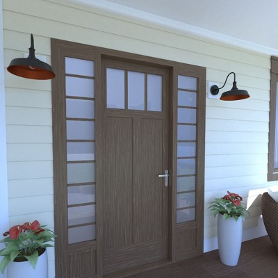 Dorado Hunter Green and White Steel Outdoor Barn Light