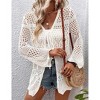 Womens Cardigan Spring Tops Sheer Lightweight Summer Cardigan Beach Cover Up Tops V Neck Lantern Sleeve Sweater Cardigan - 4 of 4