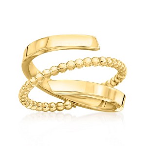 Ross-Simons Italian 14kt Yellow Gold Beaded Bypass Ring - 1 of 4