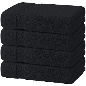 Wealuxe Premium Bath Towels Set of 4 - 100% Ring Spun Cotton 650GSM, Extra Absorbent, Soft Towels for Bathroom, Shower, Hotel, Spa - 27x54" - 1 of 4
