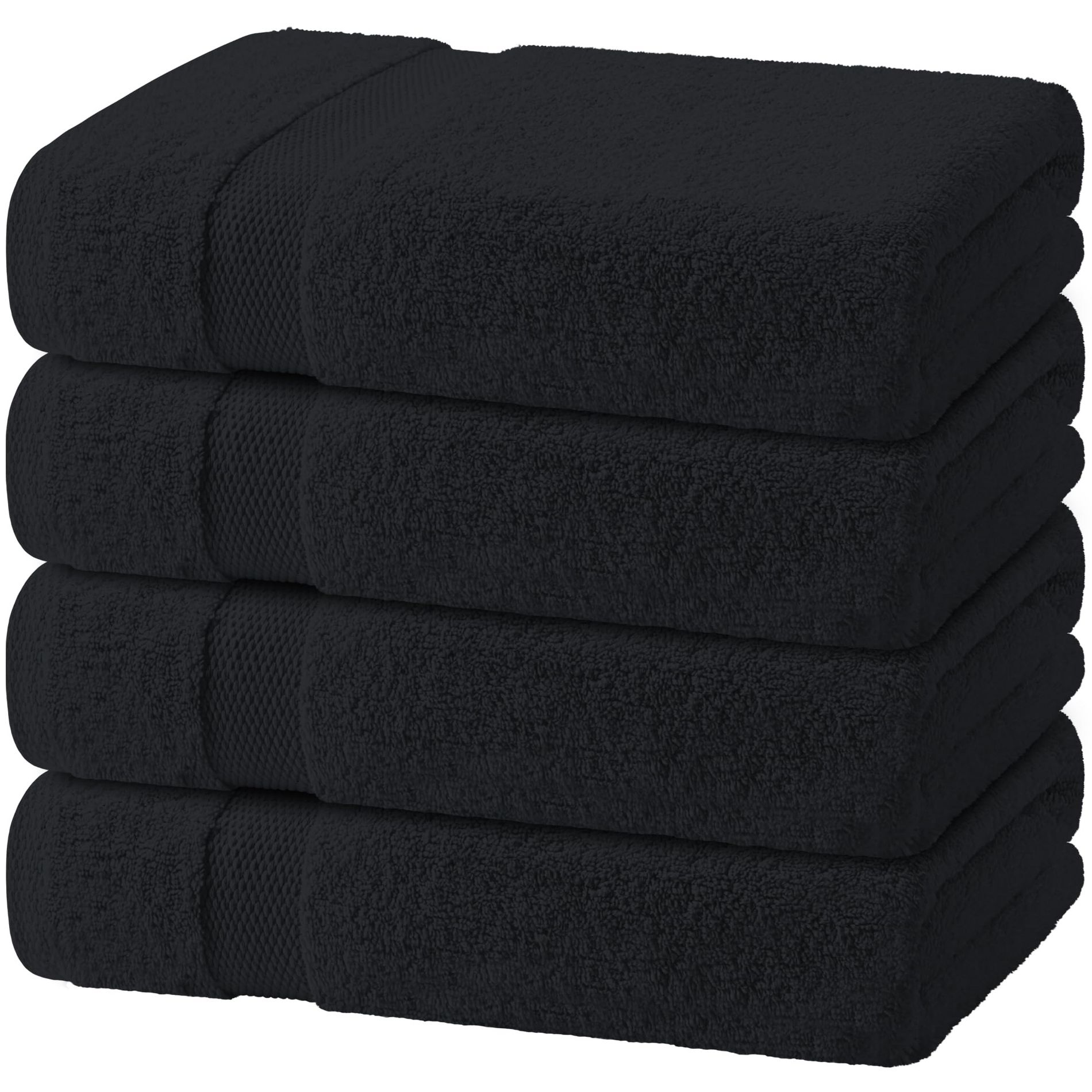 Wealuxe Premium Bath Towels Set of 4 - 100% Ring Spun Cotton 650GSM, Extra Absorbent, Soft Towels for Bathroom, Shower, Hotel, Spa - 27x54"