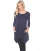 Women's 3/4 Sleeve Makayla Tunic Top with Pockets - White Mark - 2 of 3