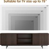 SEVOBAL TV Stands up to 75" TV with Storage Fluted Wood Living Room Media Console Entertainment Center with Cable Management, Brown, 15.7"*63"*20.9" - 2 of 4