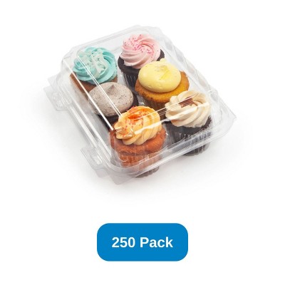 Good Natured Products 2.25" Mini Cupcake & Muffin Clear Compostable 6 - Pack Container - Case of 250