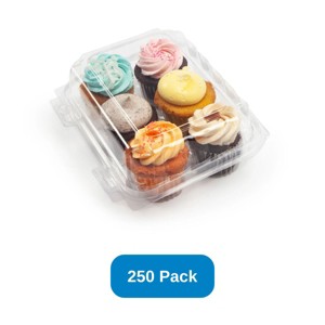 Good Natured Products 2.25" Mini Cupcake & Muffin Clear Compostable 6 - Pack Container - Case of 250 - 1 of 3