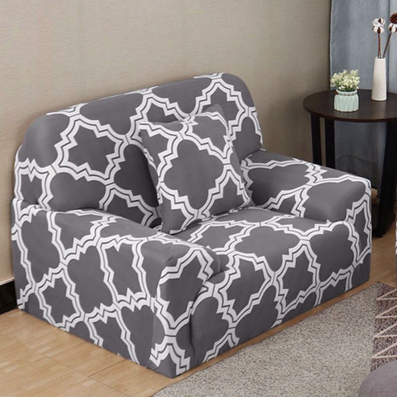 PiccoCasa Polyester Stretch Checkered Pattern Chair Loveseat Sofa Covers 1 Pc, 2 of 5