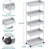 Belffin 5-Tier Rolling Cart, Bathroom Storage Organizer Utility Cart, Mobile Shelving Unit Slide Out Shelves, Black - 4 of 4