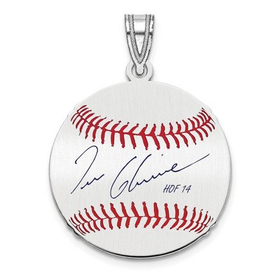 Black Bow Jewelry Sterling Silver Tom Glavine Signature SM Enamel Baseball Pendant