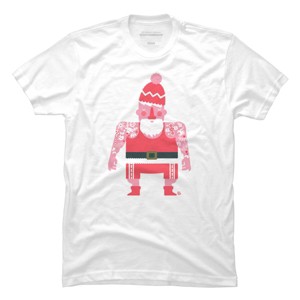 Men's Design By Humans Tattoo Santa By kevingarrison T-Shirt - 1 of 4