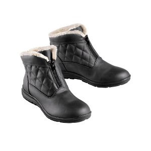 Collections Etc Quilted Zip-front Boots Wide Widths - 1 of 3