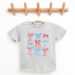 The Juniper Shop Patriotic Bows Stacked Coquette Youth Short Sleeve Tee - 1 of 4