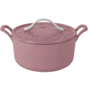 Bloomhouse 7 Qt Cast Iron Dutch Oven W/ Embossed Lid, European Enamel, & Walnut Wood Trivet - 1 of 4