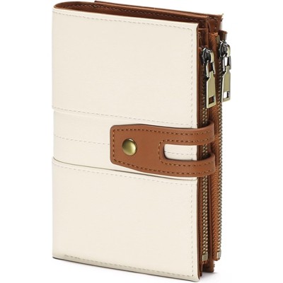BEAFUP Women’s RFID Blocking Bifold Wallet - Large Capacity with 14 Card Slots & 4 ID Windows, Double Zipper Pockets for Daily Use,Travel
