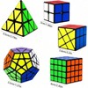 Cube Set, Puzzle Cubes 2x2 4x4 Pyraminx Megaminx Toy Gift for , Pack of 5 - 3 of 3