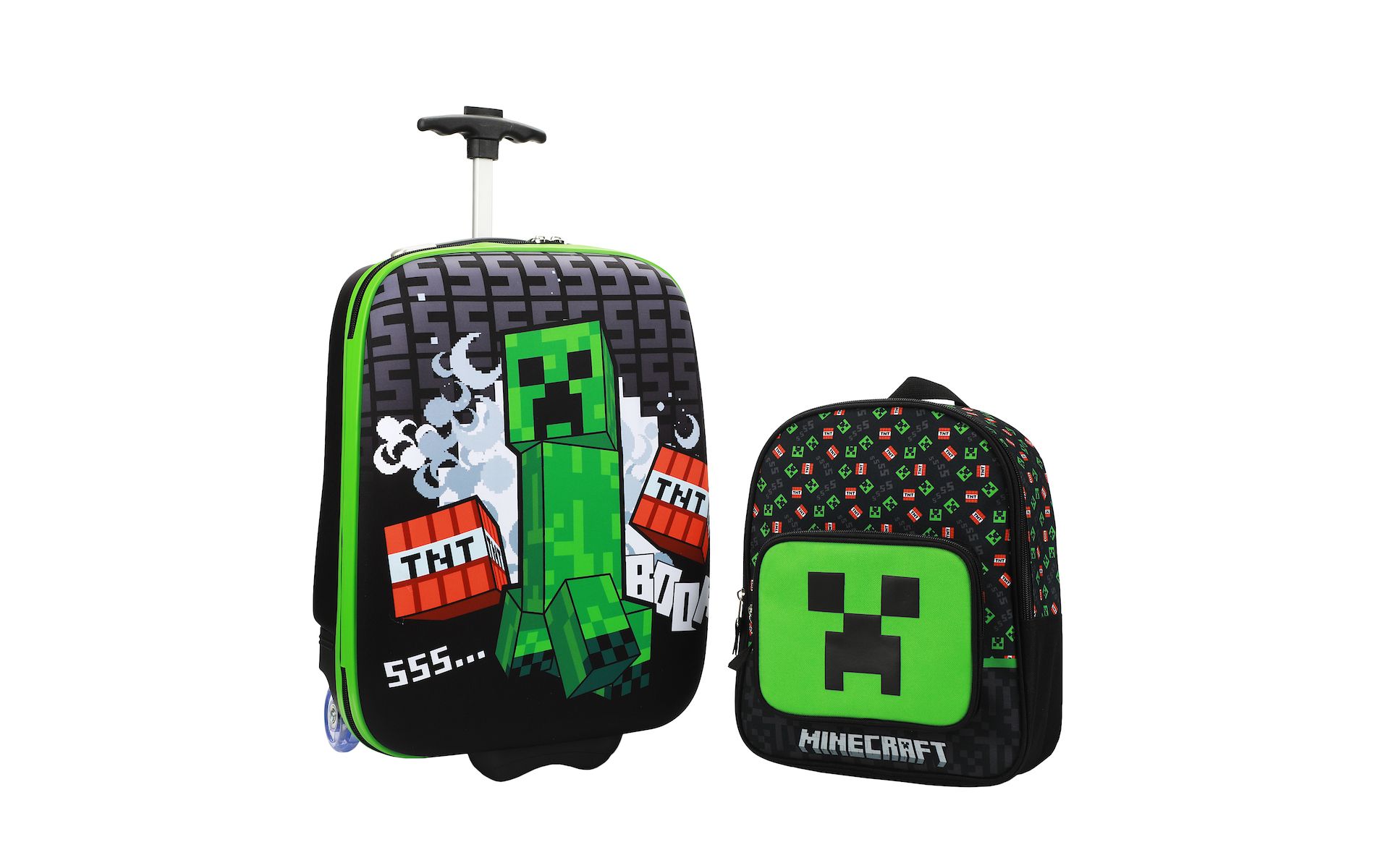 Minecraft Creeper 2-Pack Carry On Luggage Set