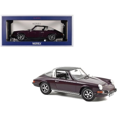 1971 Porsche 911 T Targa Violet with Black Top 1/18 Diecast Model Car by Norev