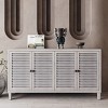 TIRAMISUBEST Distressed White 4-Door Farmhouse Accent Cabinet - Rustic Sideboard for Living Room, Dining Room & Entryway - 2 of 4
