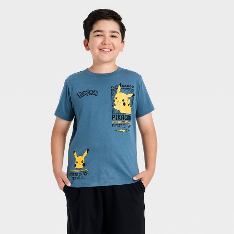 Pokemon Boys' Pokemon Pikachu Short Sleeve Graphic T-Shirt - Blue S