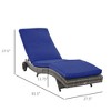 Patio Wicker Chaise Lounge Chair, Outdoor PE Rattan Sun lounger with Adjustable Backrest and 2 Wheels - 3 of 4