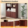 63" Tall Bookshelf with Doors, Modern Scalloped Design 5-Tier Storage Cabinet for Home Office & Living Room, Deep Storage Shelves for Heavy Books - 4 of 4