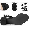 Perphy Women's Long Lace Up Open Toe Mid Chunky Open Toe Heel Sandals - 4 of 4