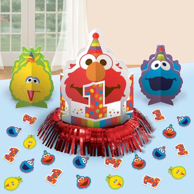 Birthday Express Sesame Street Elmo Turns One Table Decorating Kit