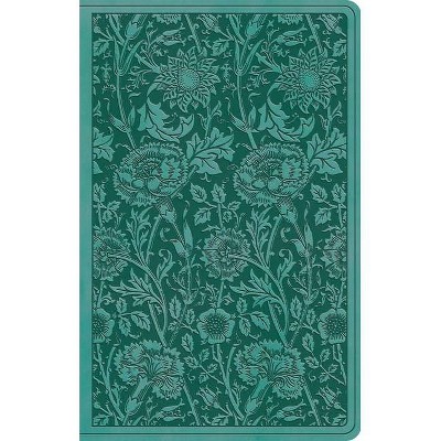 ESV Premium Gift Bible (Trutone, Teal, Floral Design) - (Leather Bound)