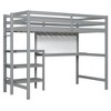 Sapphtopaz Loft Bed with Writing Board & Desk Space-Saving Loft Bed with Shelves & Ladder, Wooden Kids Bed Frame for Small Space - 2 of 4