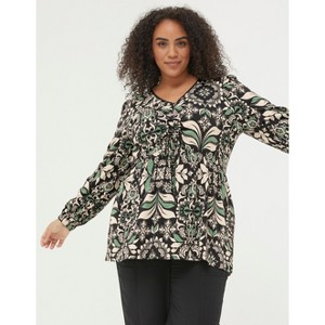 FatFace Women's Plus Size Gina Mosaic Leaf Tunic - 1 of 3