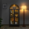67" Tall Arched Cabinet, 5-Tier Arched Kitchen Pantry with Glass Doors & Shelves, Modern Display Storage Cabinets - 4 of 4