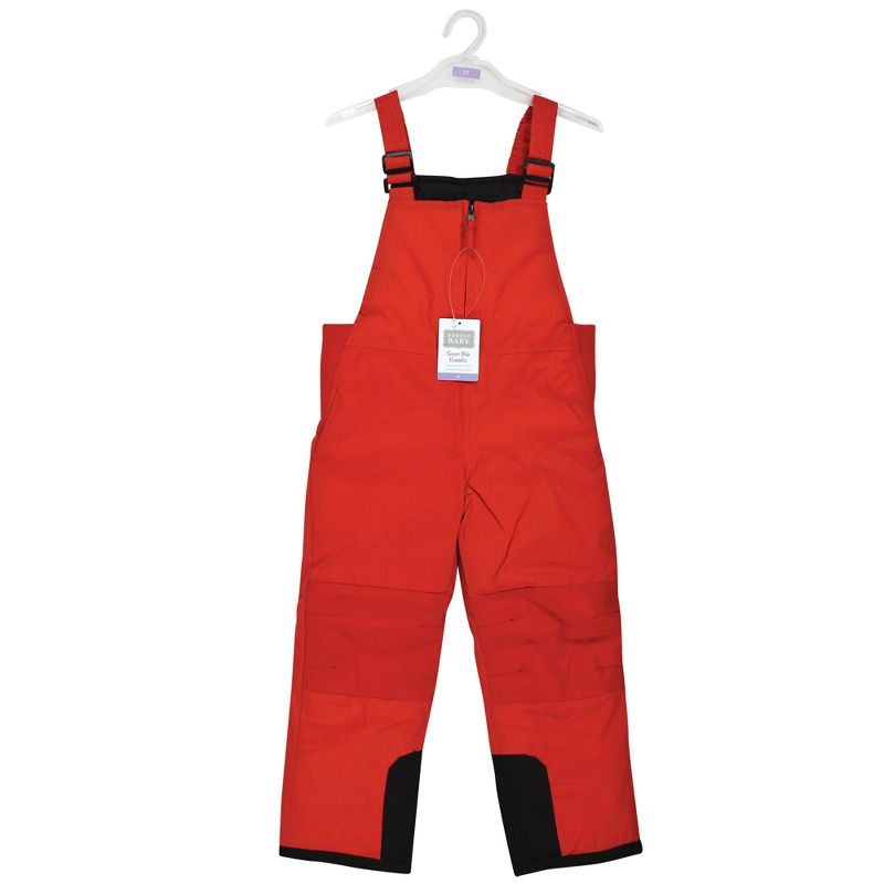 Hudson Baby Unisex Snow Bib Overalls, Solid Red, 2 of 4