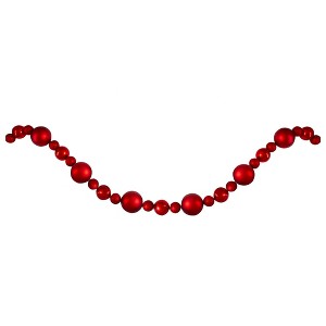 Northlight 6' Red Shatterproof Ball Artificial Christmas Garland - Unlit - 1 of 3