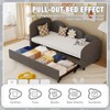 Mshliw Twin Size Velvet Upholstered Daybed with Pull-Out Trundle, Modern Sofa Bed Frame with Flower Shape Design for Kids Room, Bedroom - 3 of 4