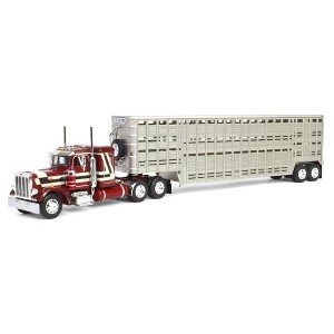 First Gear DCP 1/64 Peterbilt 359 Sleeper & Wilson Vintage Livestock Trailer, 2024 NFTM 60-1844 - 1 of 4