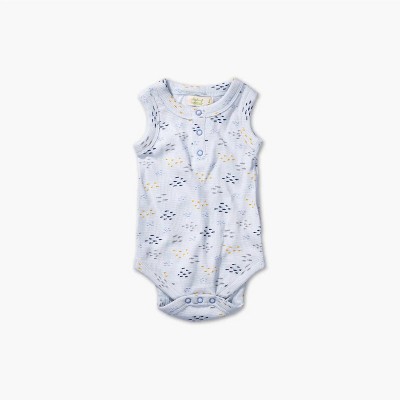Gender Neutral Sardine Waffle Tank Body Suit - Sapling Organic