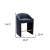 HomeRoots 26" Gray and Gold Velvet and Steel Counter Height Bar Chair - 3 of 4