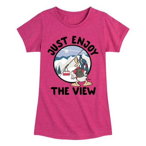 Girls' - Disney - Just Enjoy The View Fitted Short Sleeve Graphic T-Shirt - image 1 of 4