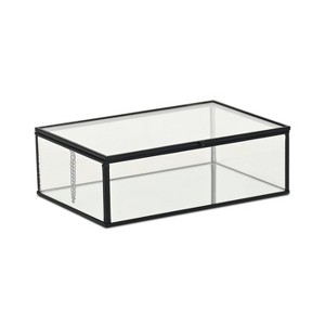 Cheung's Lume Glass & Metal Frame Storage Box - Black - 1 of 4