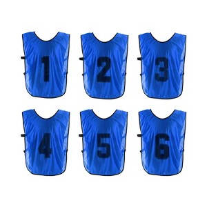 Unique Bargains Team Sports Reversible Numbered Soccer Training Vest 6 Pcs - 1 of 4
