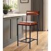 HomeRoots 27" Brown And Black Iron Bar Chair - 2 of 3